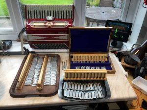 A refurbuishment job on a Fontanella - I stripped all the reeds off, relaced every valve and waxed the reeds back in again.